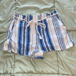 boho striped paper bag beach shorts